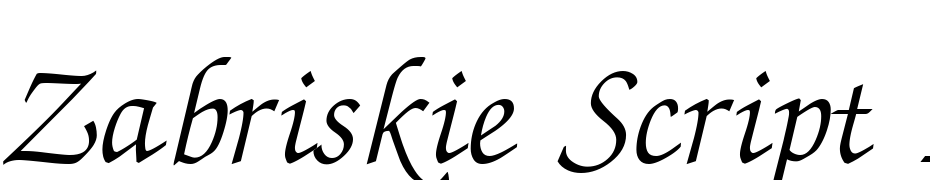 Zabriskie Script Regular Italic Yazı tipi ücretsiz indir